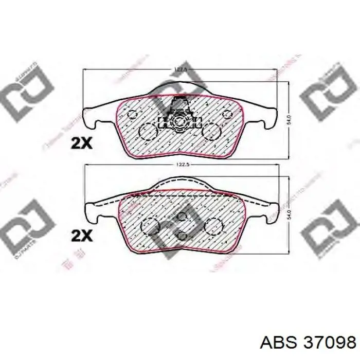 37098 ABS Колодки гальмівні задні, дискові