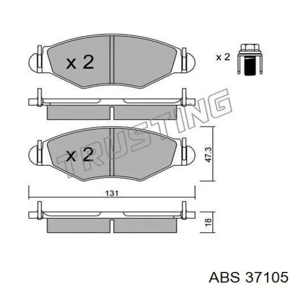 Гальмівні колодки ABS 37105 ціна, від 16.28 USD