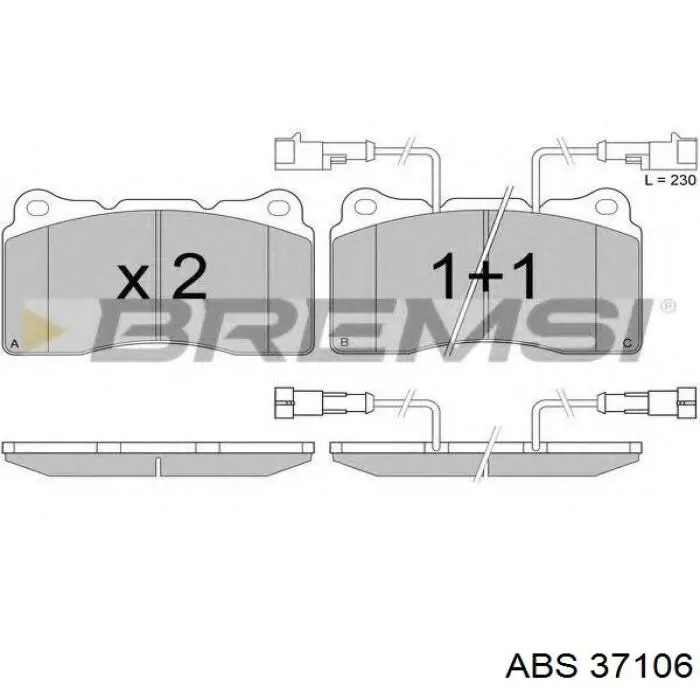 Передні тормозні колодки 37106 ABS