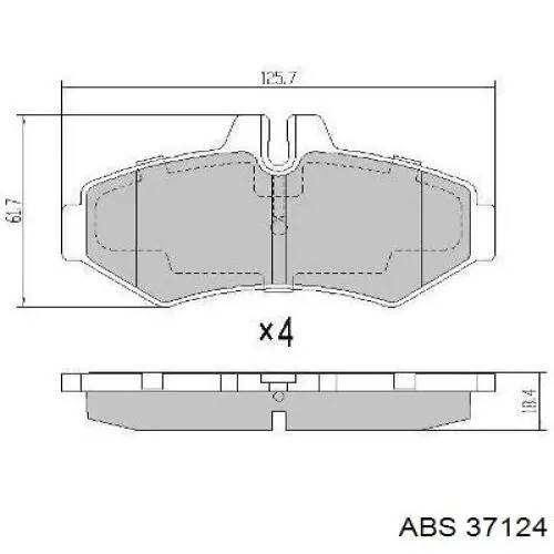 Купити 37124 ABS Задні колодки