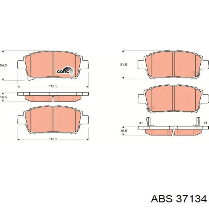 Купити 37134 ABS Колодки гальмівні передні, дискові
