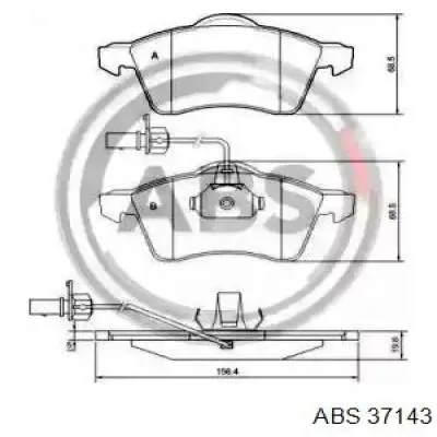 Купити 37143 ABS Колодки гальмівні передні, дискові