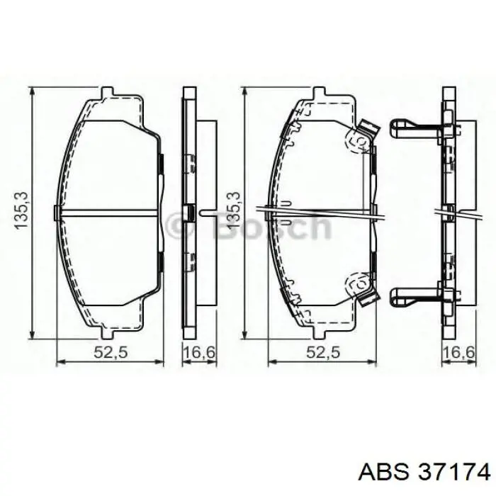 Передні тормозні колодки 37174 ABS