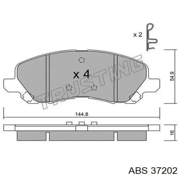 Купити 37202 ABS Колодки гальмівні передні, дискові