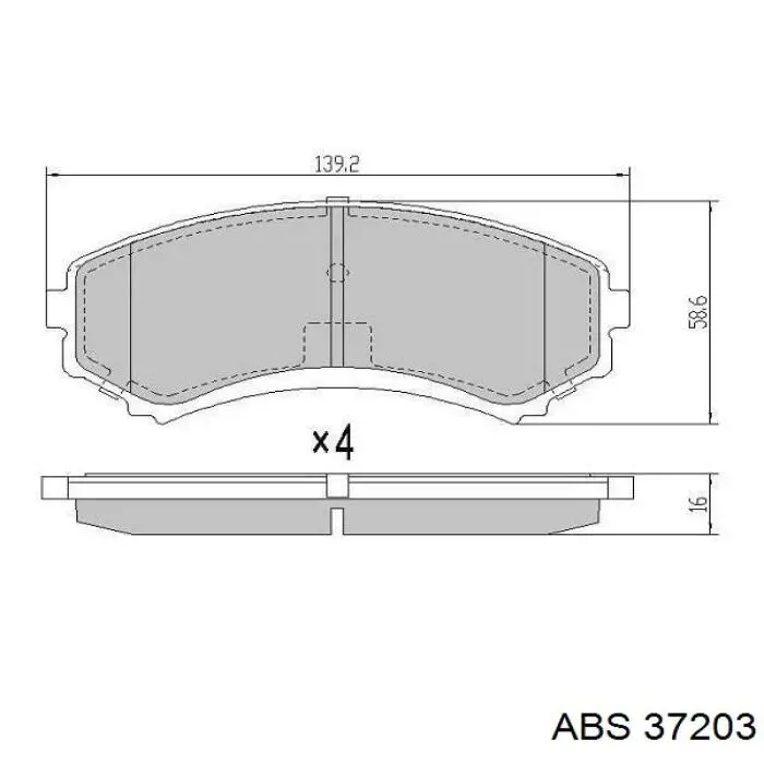 Передні тормозні колодки 37203 ABS