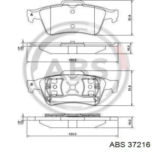 Купити 37216 ABS Задні колодки