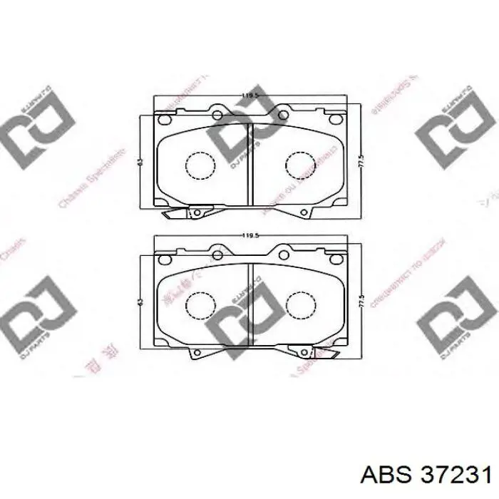 Купити 37231 ABS Колодки гальмівні передні, дискові