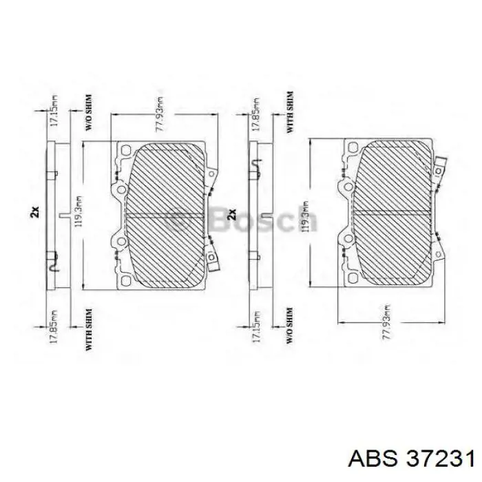 Колодки гальмівні передні, дискові 37231 ABS