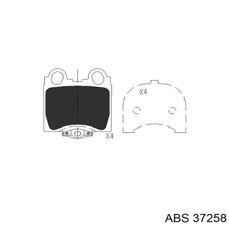 37258 ABS колодки гальмові задні, дискові