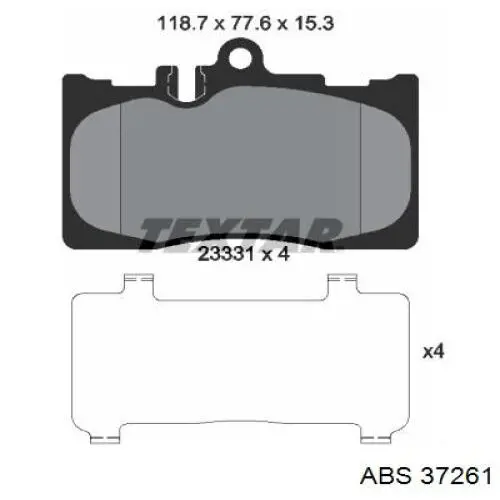 Купити 37261 ABS Колодки гальмівні передні, дискові
