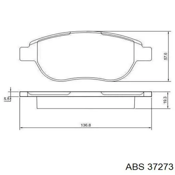 Колодки гальмівні передні, дискові 37273 ABS