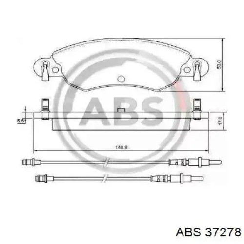 Гальмівні колодки ABS 37278 ціна, від 21.40 USD