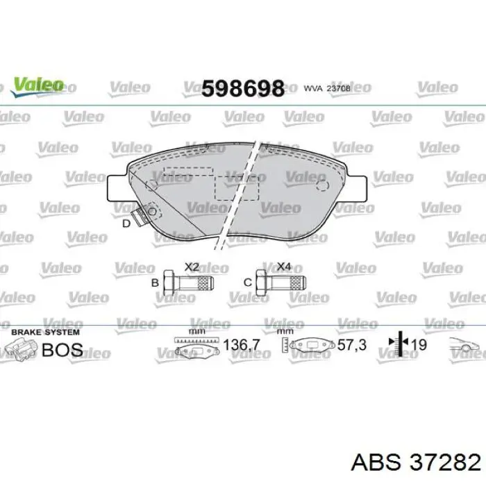 Гальмівні колодки ABS 37282 ціна, від 18.15 USD