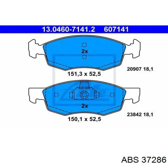 Купити 37286 ABS Колодки гальмівні передні, дискові