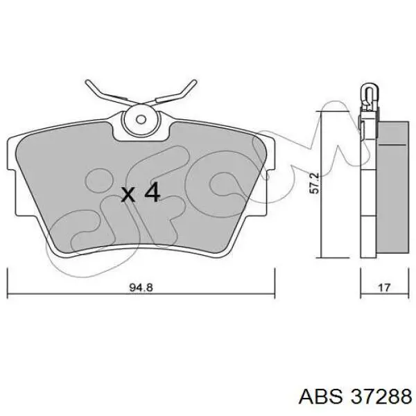 Купити 37288 ABS Задні колодки