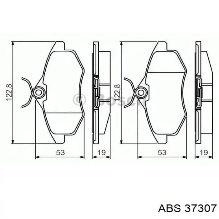 Купити 37307 ABS Колодки гальмівні передні, дискові