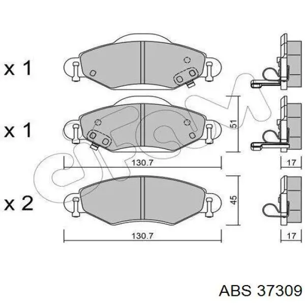 Гальмівні колодки ABS 37309 ціна, від 15.32 USD