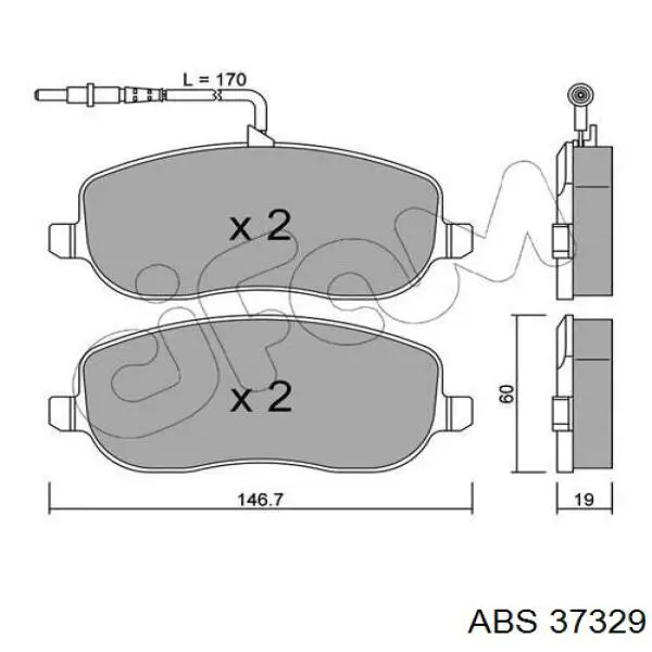 Гальмівні колодки ABS 37329 ціна, від 20.45 USD