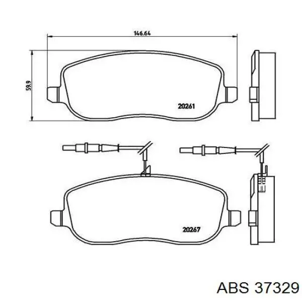 Купити 37329 ABS Колодки гальмівні передні, дискові