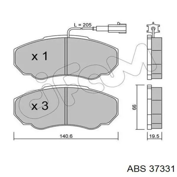 Купити 37331 ABS Колодки гальмівні передні, дискові