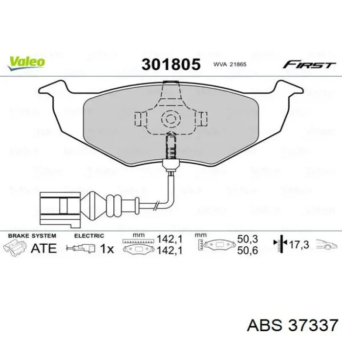 Передні тормозні колодки 37337 ABS