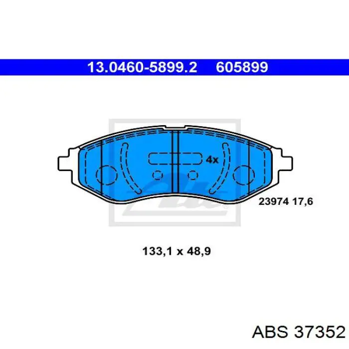 Купити 37352 ABS Колодки гальмівні передні, дискові