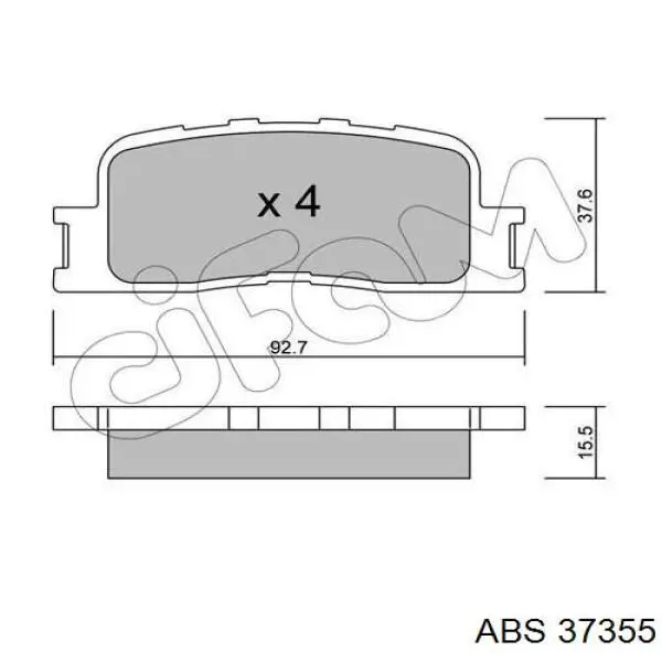 37355 ABS Колодки гальмівні задні, дискові