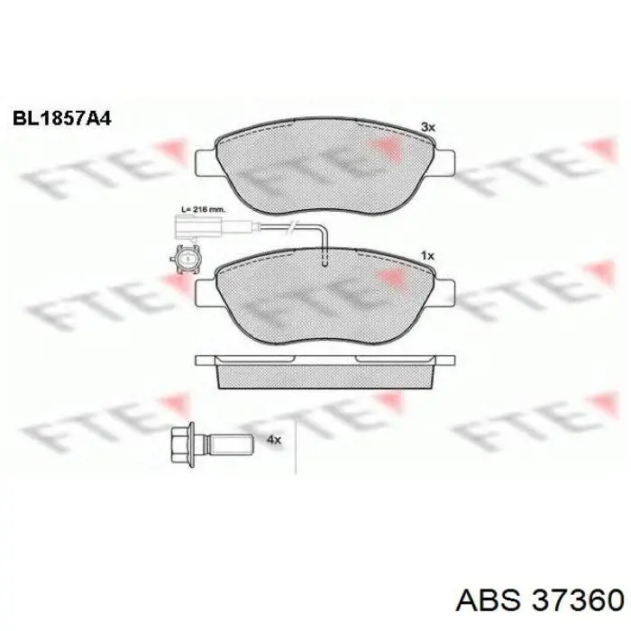 Гальмівні колодки ABS 37360 ціна, від 14.50 USD