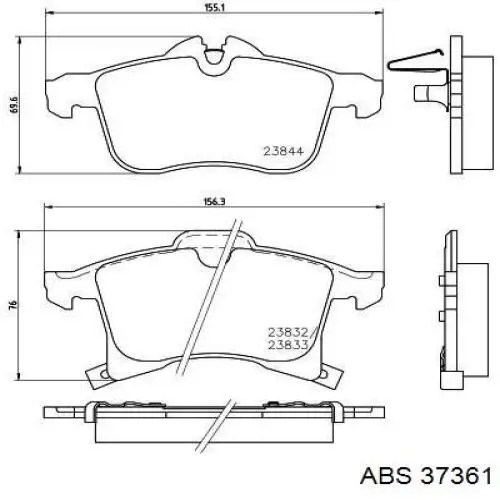 Купити 37361 ABS Колодки гальмівні передні, дискові