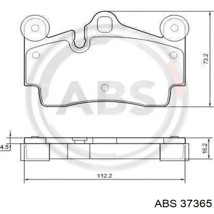 37365 ABS Колодки гальмівні задні, дискові