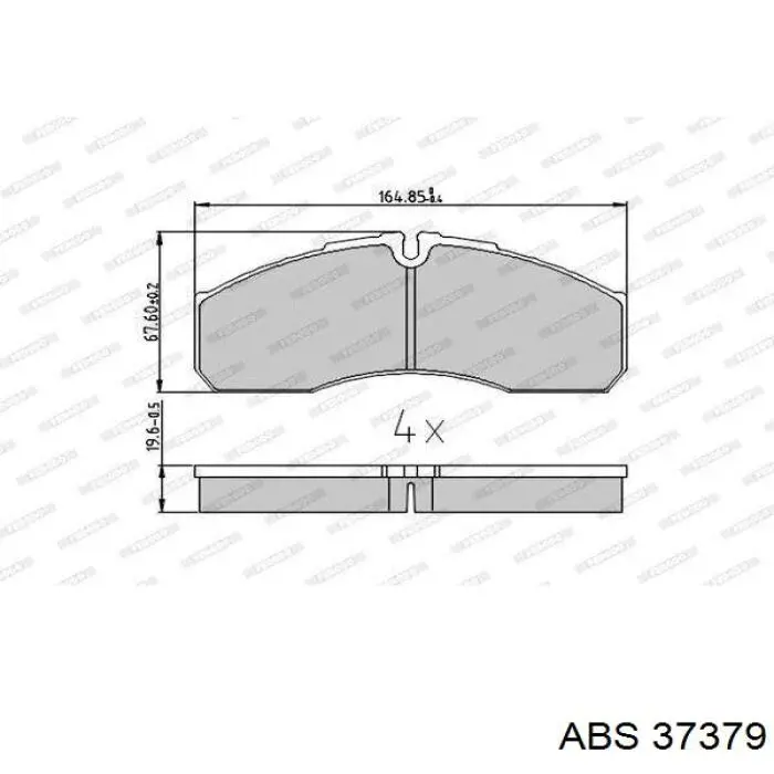 Колодки гальмівні передні, дискові 37379 ABS