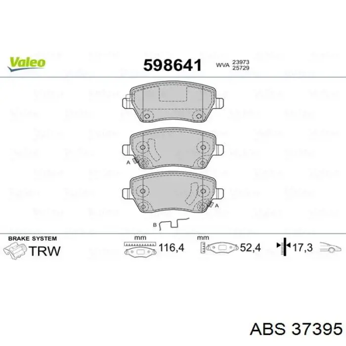 Гальмівні колодки ABS 37395 ціна, від 16.09 USD