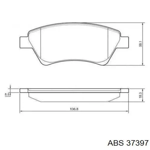 Купити 37397 ABS Колодки гальмівні передні, дискові