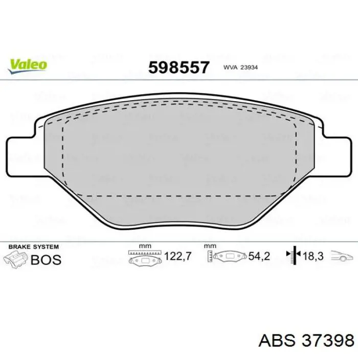 Гальмівні колодки ABS 37398 ціна, від 19.23 USD