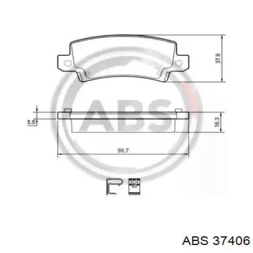 Купити 37406 ABS Задні колодки