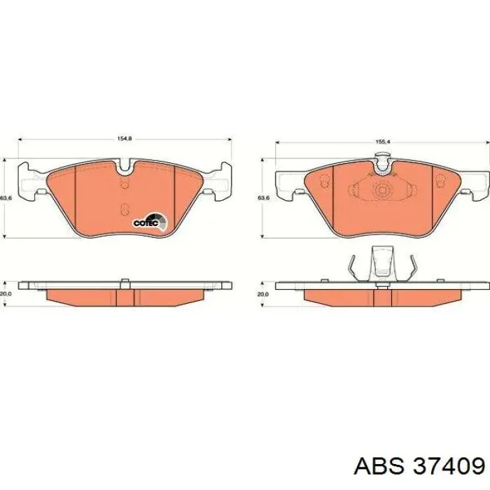 Передні тормозні колодки 37409 ABS