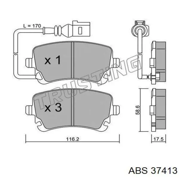 Купити 37413 ABS Задні колодки