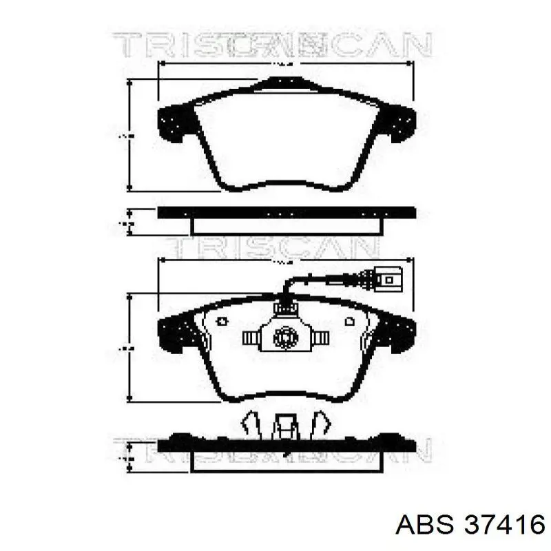 Купити 37416 ABS Колодки гальмівні передні, дискові