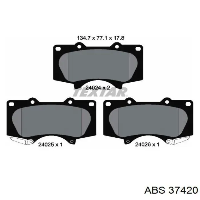 Купити 37420 ABS Колодки гальмівні передні, дискові