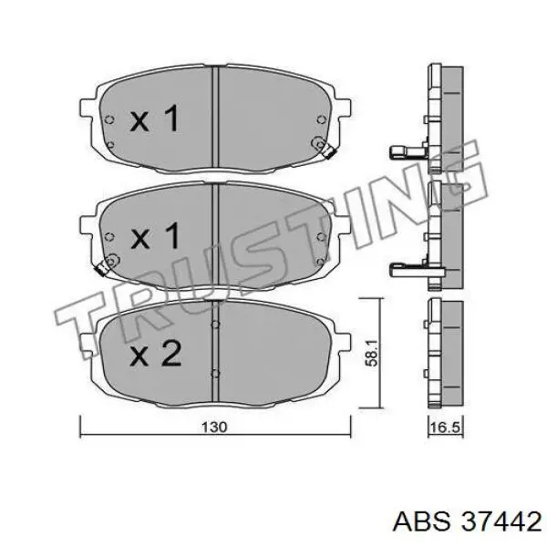 Гальмівні колодки ABS 37442 ціна, від 16.84 USD