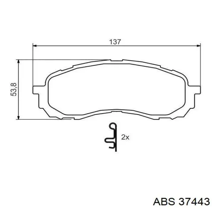 Купити 37443 ABS Колодки гальмівні передні, дискові