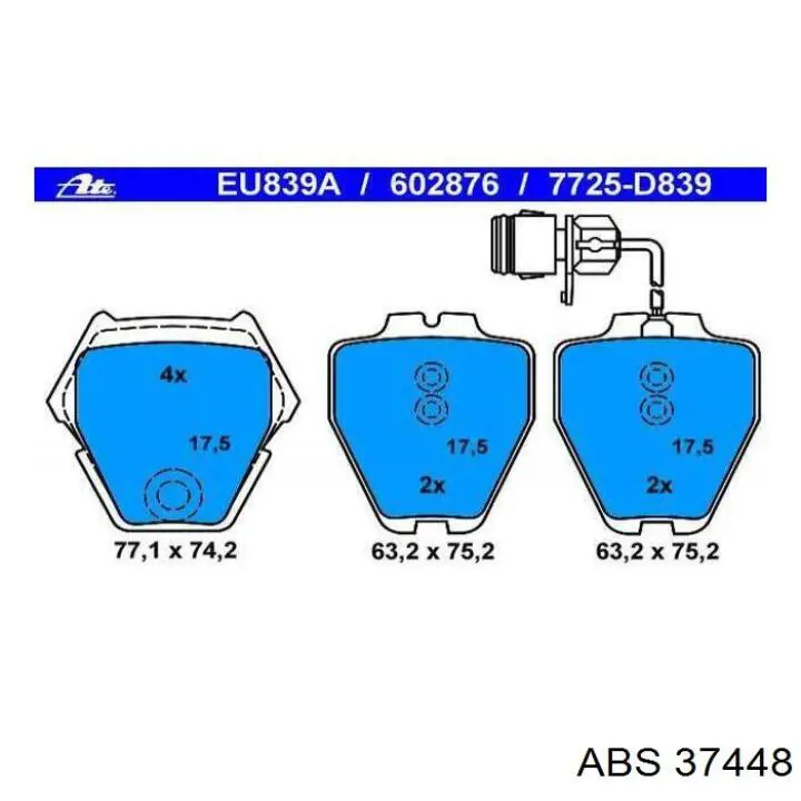 Купити 37448 ABS Колодки гальмівні передні, дискові