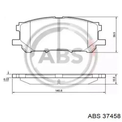 Купити 37458 ABS Колодки гальмівні передні, дискові