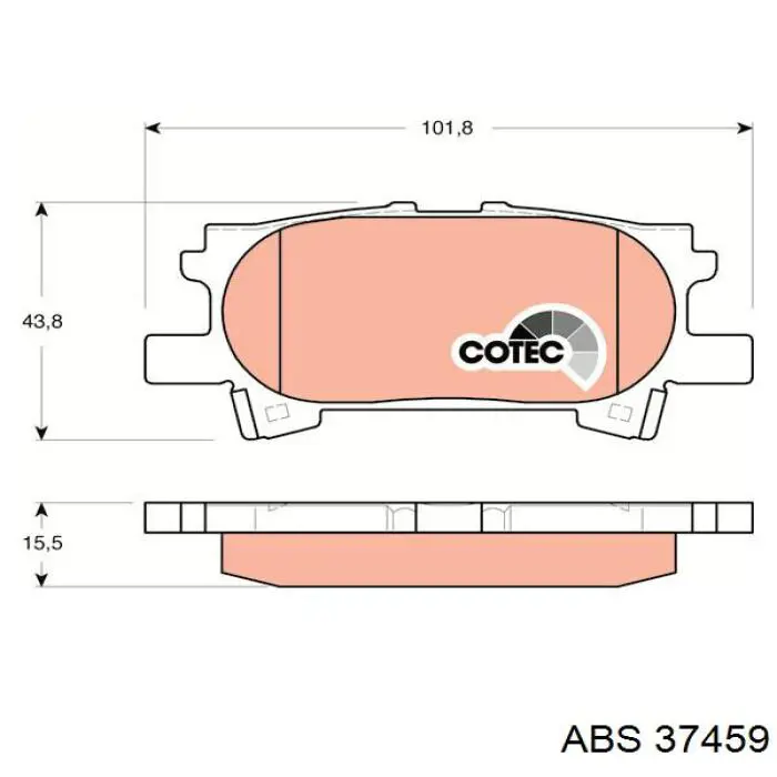 Задні гальмівні колодки ABS 37459 ціна, від 15.86 USD