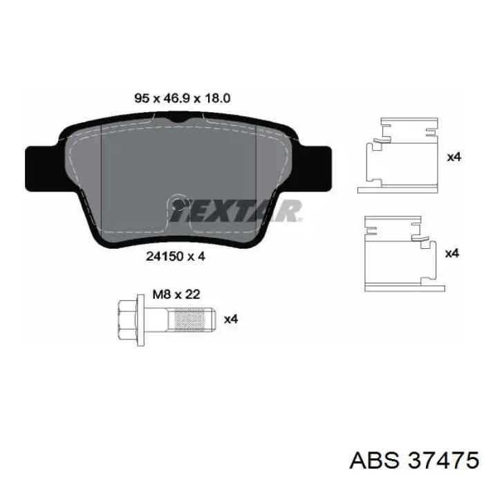 Задні гальмівні колодки 37475 ABS