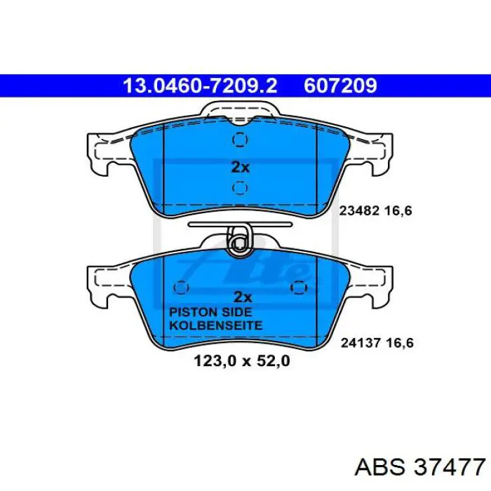 Задні гальмівні колодки ABS 37477 ціна, від 14.90 USD