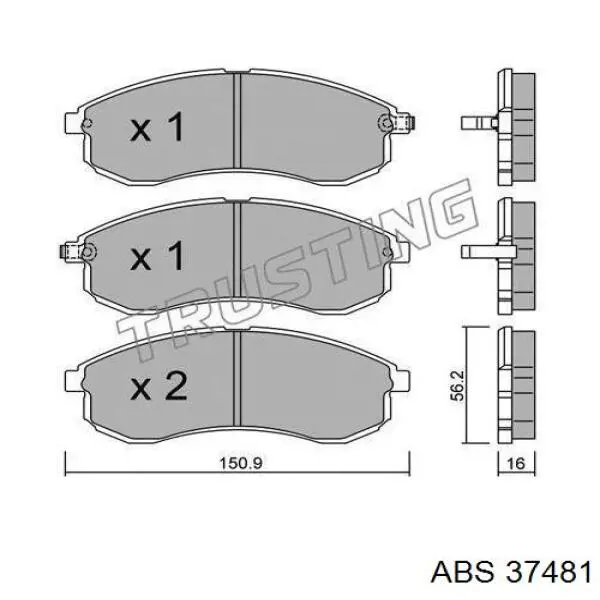 37481 ABS Передні гальмівні колодки