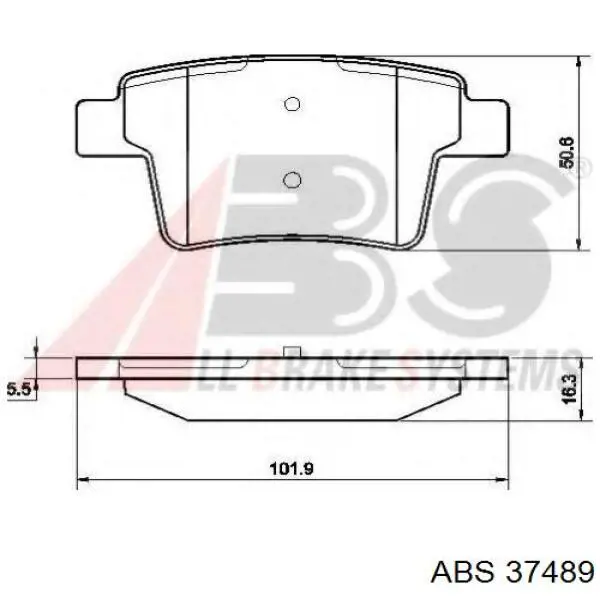 Задні гальмівні колодки ABS 37489 ціна, від 15.80 USD