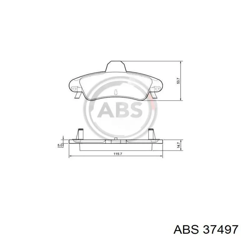 Задні гальмівні колодки ABS 37497 ціна, від 17.90 USD