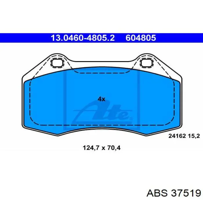 Купити 37519 ABS Колодки гальмівні передні, дискові